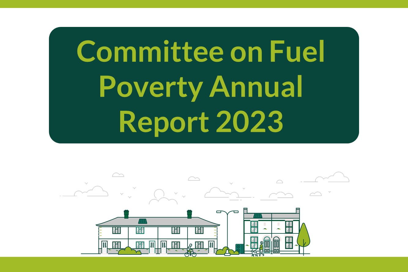 Committee Report image resized Decorative Action on Energy branded boarder with text in the center reading 'Committee on Fuel Poverty Annual Report 2023'